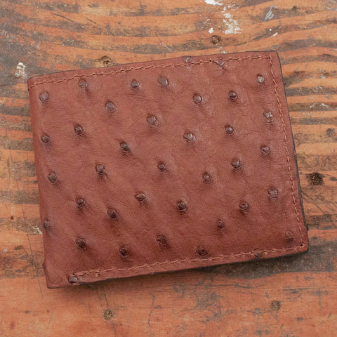 Ostrich Brown Bifold Wallet