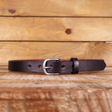The Dakota - Women's Dark Brown Smooth 1" Belt with Silver Buckle