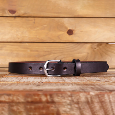The Dakota - Women's Dark Brown Smooth 1" Belt with Silver Buckle