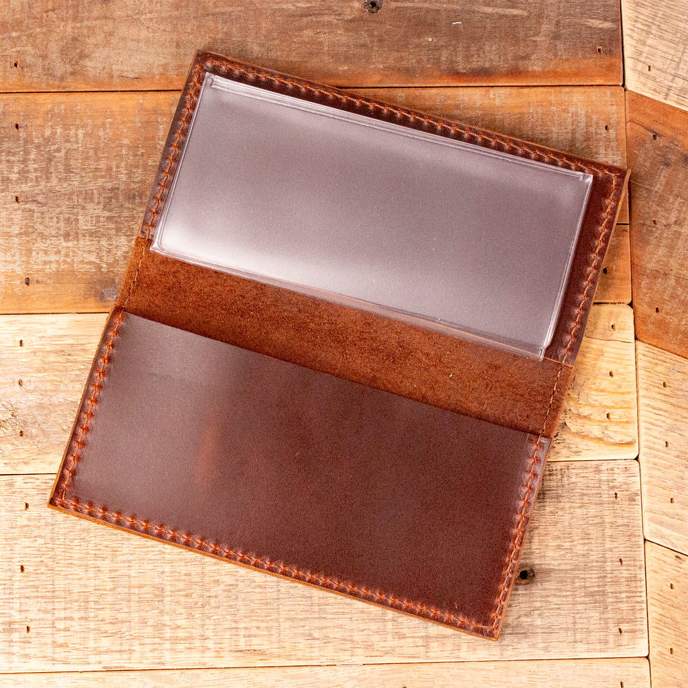 Dark Brown Oiled Leather Checkbook - Amish Handmade Checkbook Cover ...