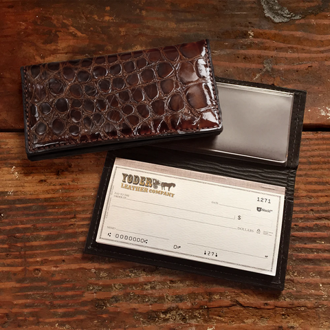 Alligator Full Gloss Brown Checkbook
