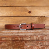 The Dakota - Women's Dark Brown Smooth 1" Belt with Silver Buckle