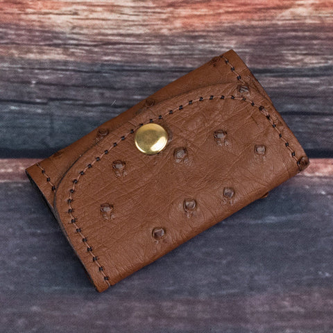 Ostrich Brown Key Case-Yoder Leather Company
