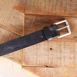 Brown Oil Tanned Belt with Scallops 1.5"