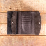Python Suede Black Clutch