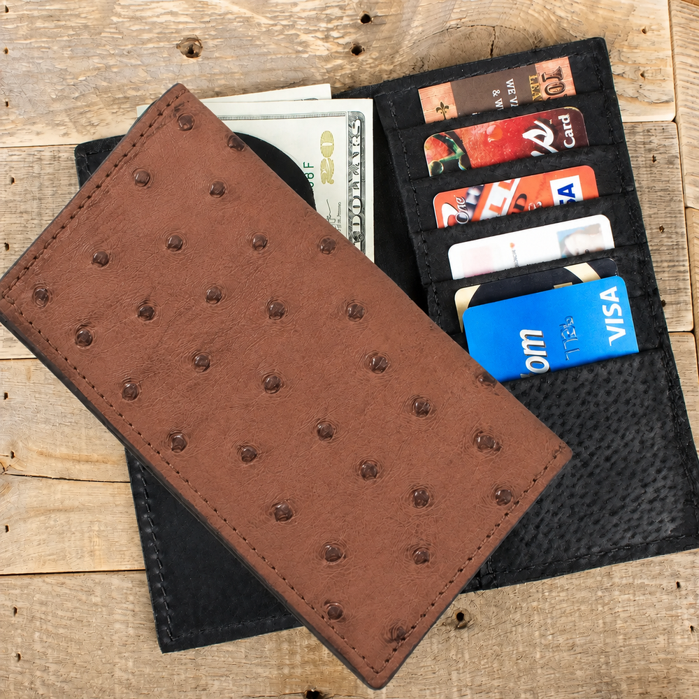 Ostrich Brown Rodeo Wallet