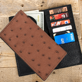 Ostrich Brown Rodeo Wallet