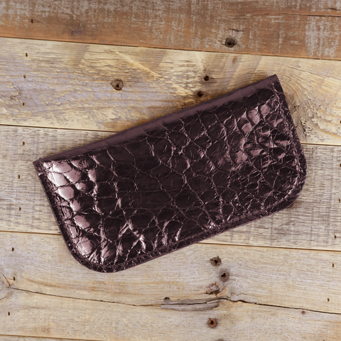 Alligator Full Gloss Brown Glasses Case
