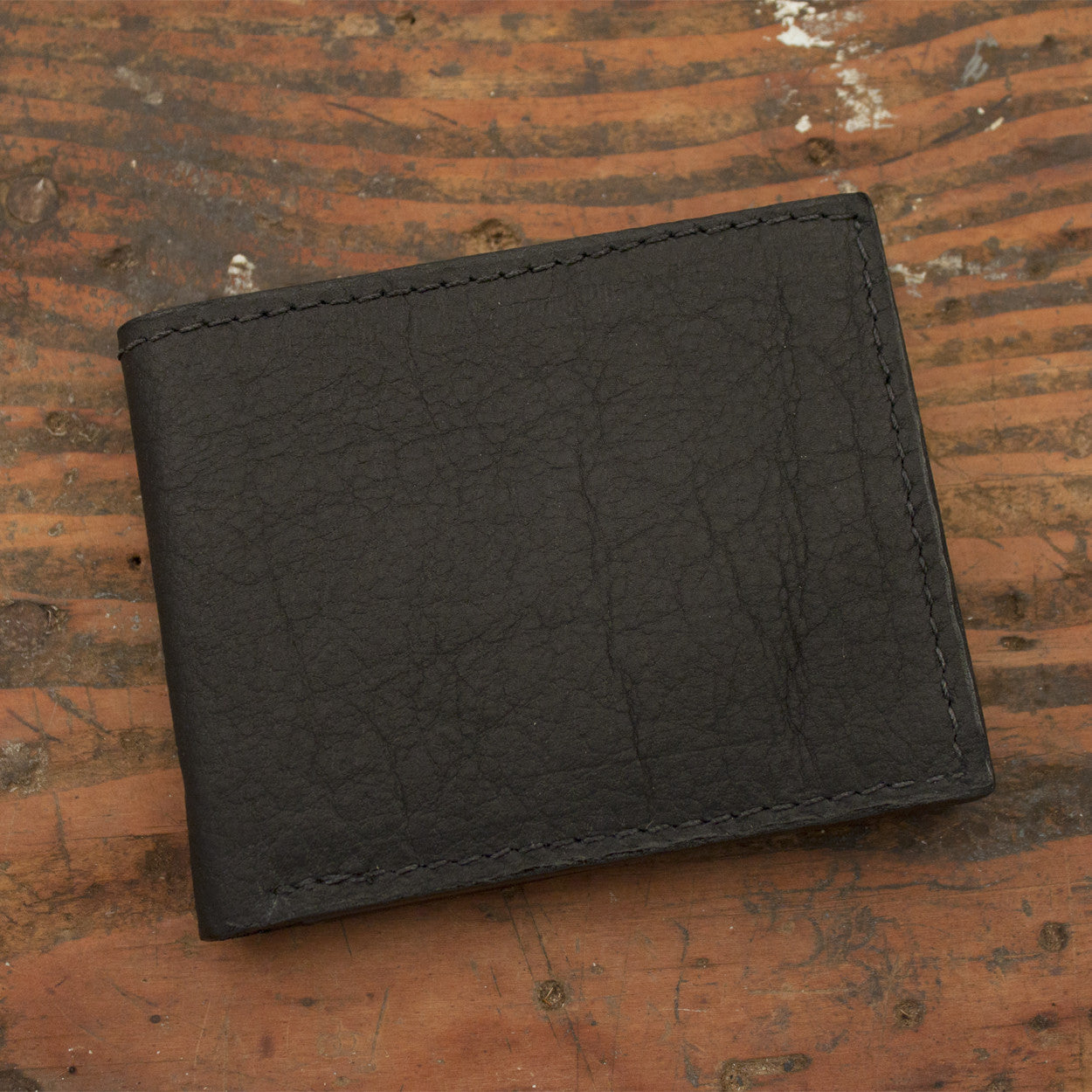 Cowhide Black Bifold-Yoder Leather Company