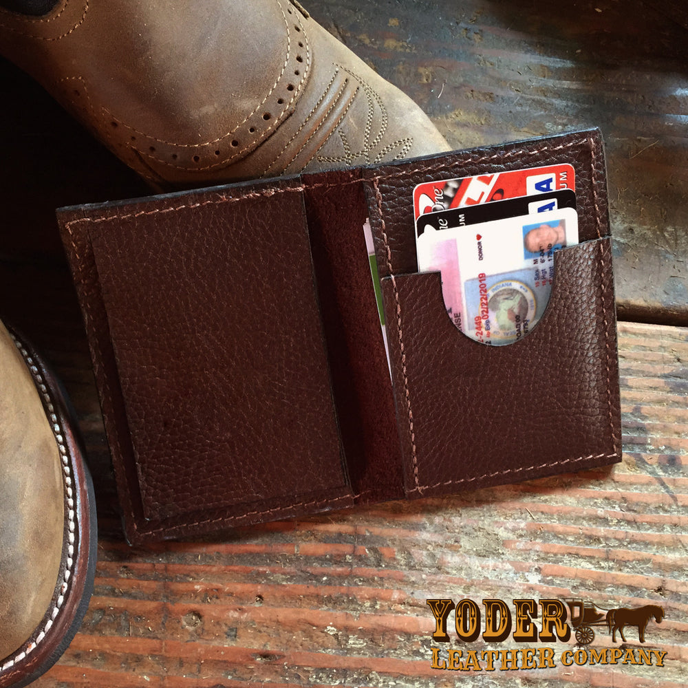 Bison Brown Boot Clip Wallet - Amish Handmade Leather – Yoder Leather ...