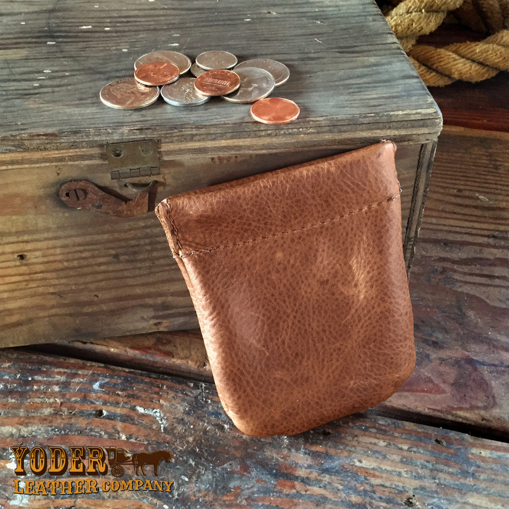 Amish Hand Made Brown Cowhide Coin Pouch – Yoder Leather Company