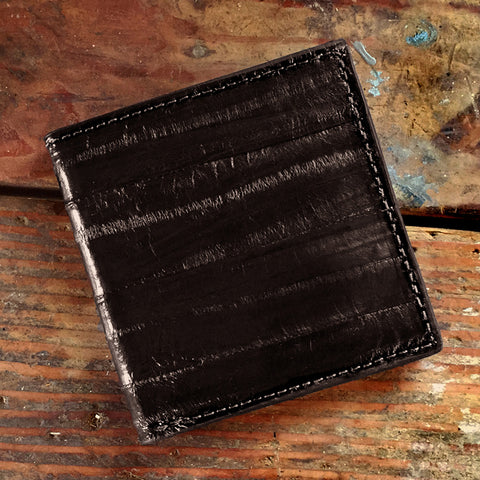 Jumbo Oversized Eel Wallet Black