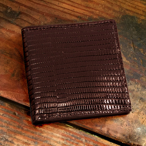 Brown Oversized Jumbo Hipster Wallet Tegu Lizard