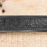 Black Embossed Bridle Belt