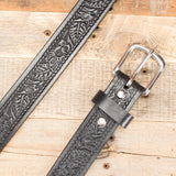 Black Embossed Belt