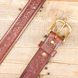 Brown Leather Animal Stamp Belt