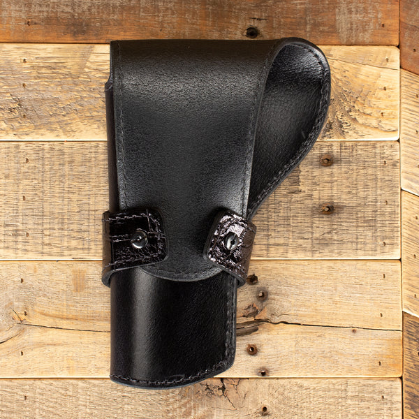 Amish Made Black Alligator Banded Western Revolver Holster Yoder
