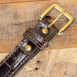 Brown Alligator Belt Amish Made