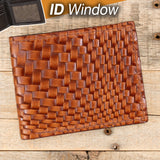 Basket Weave Brown ID Wallet