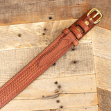 Basketweave Brown Ranger Belt