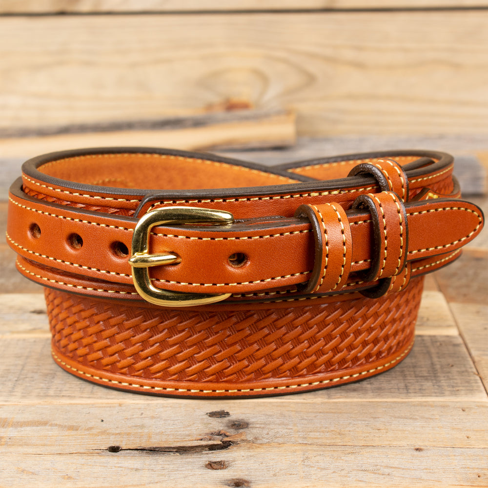 Chestnut Basketweave Ranger Leather Belt – Yoder Leather Company