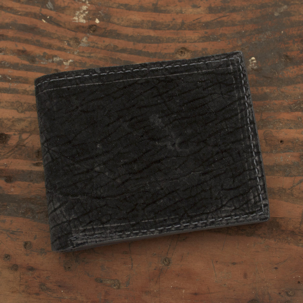 Black Hippo Bifold Leather Wallet