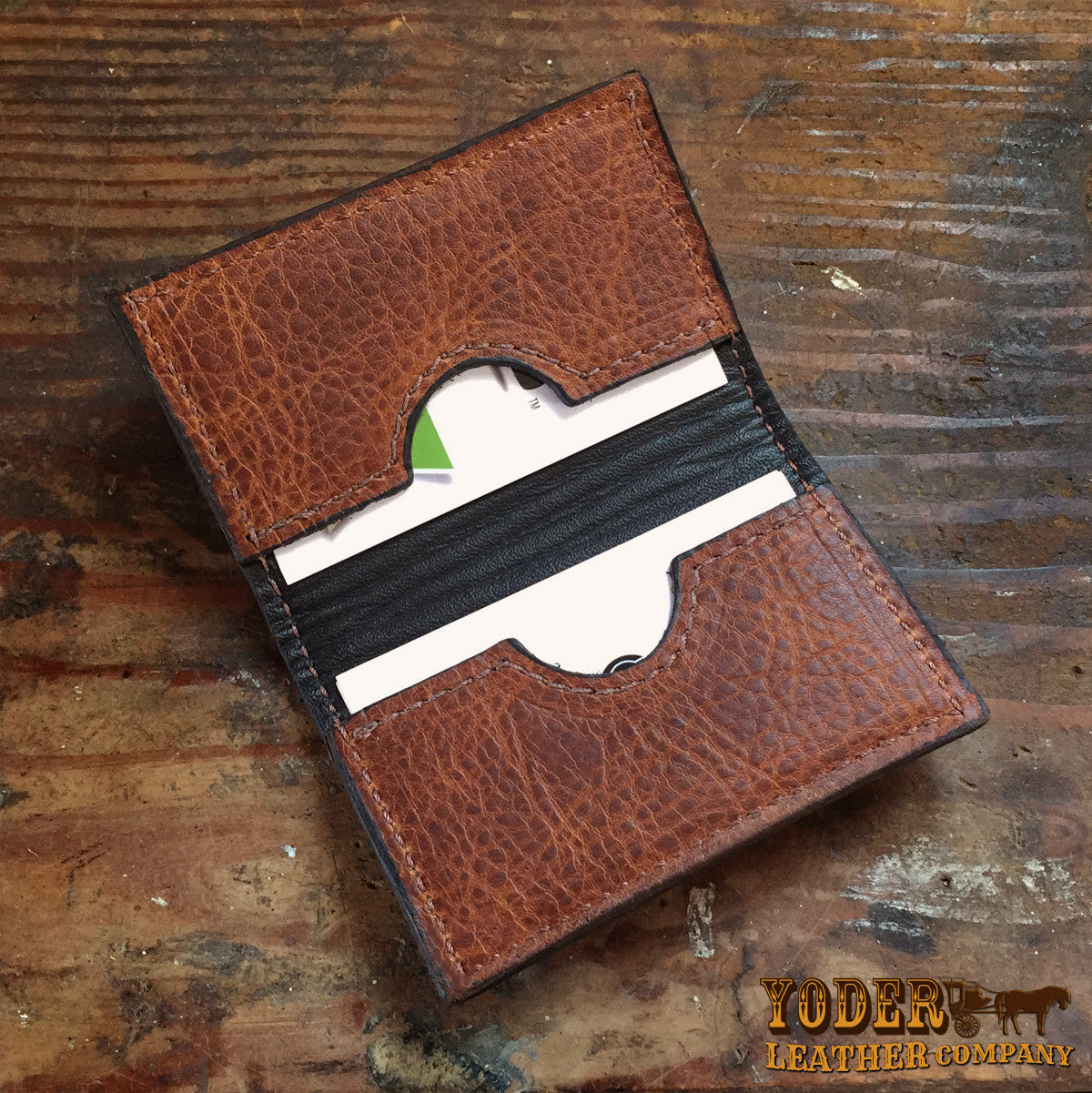 Cowhide Brown Card Case-Yoder Leather Company