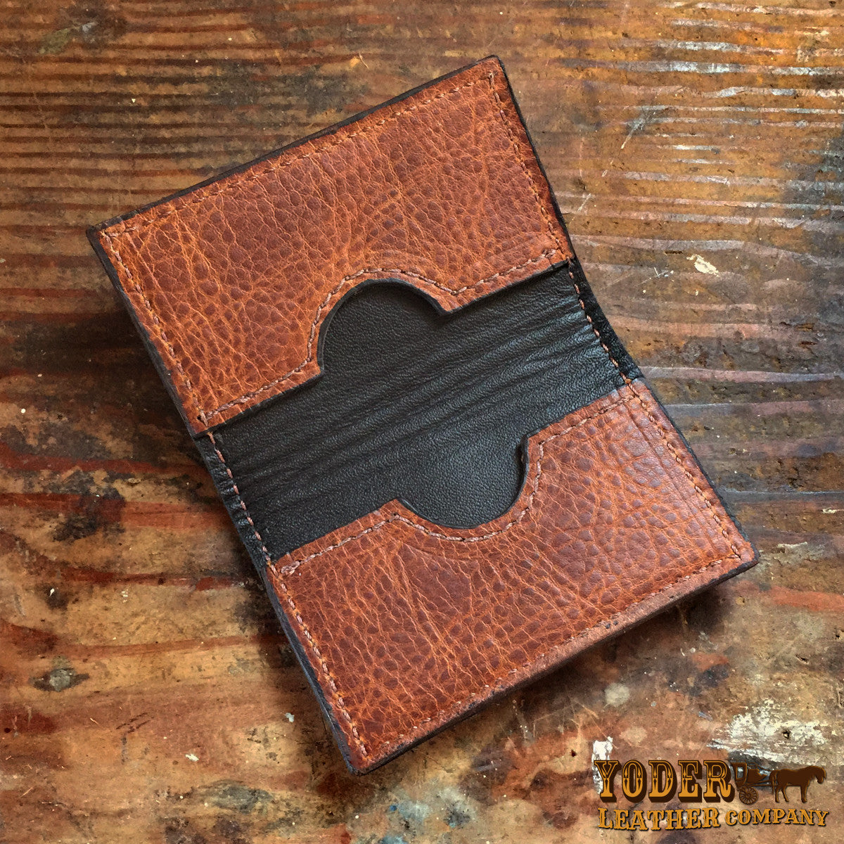 Cowhide Brown Card Case-Yoder Leather Company