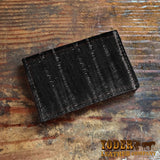 Black Pacific Eel Leather Business Card Holder