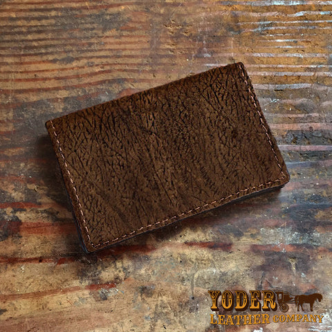 Brown Hippo Hide Card Wallet