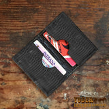 Black Lizard Leather Credit Card Wallet