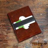 Brown Lizard Leather Credit Card Wallet