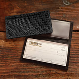 Basket Weave Black Checkbook