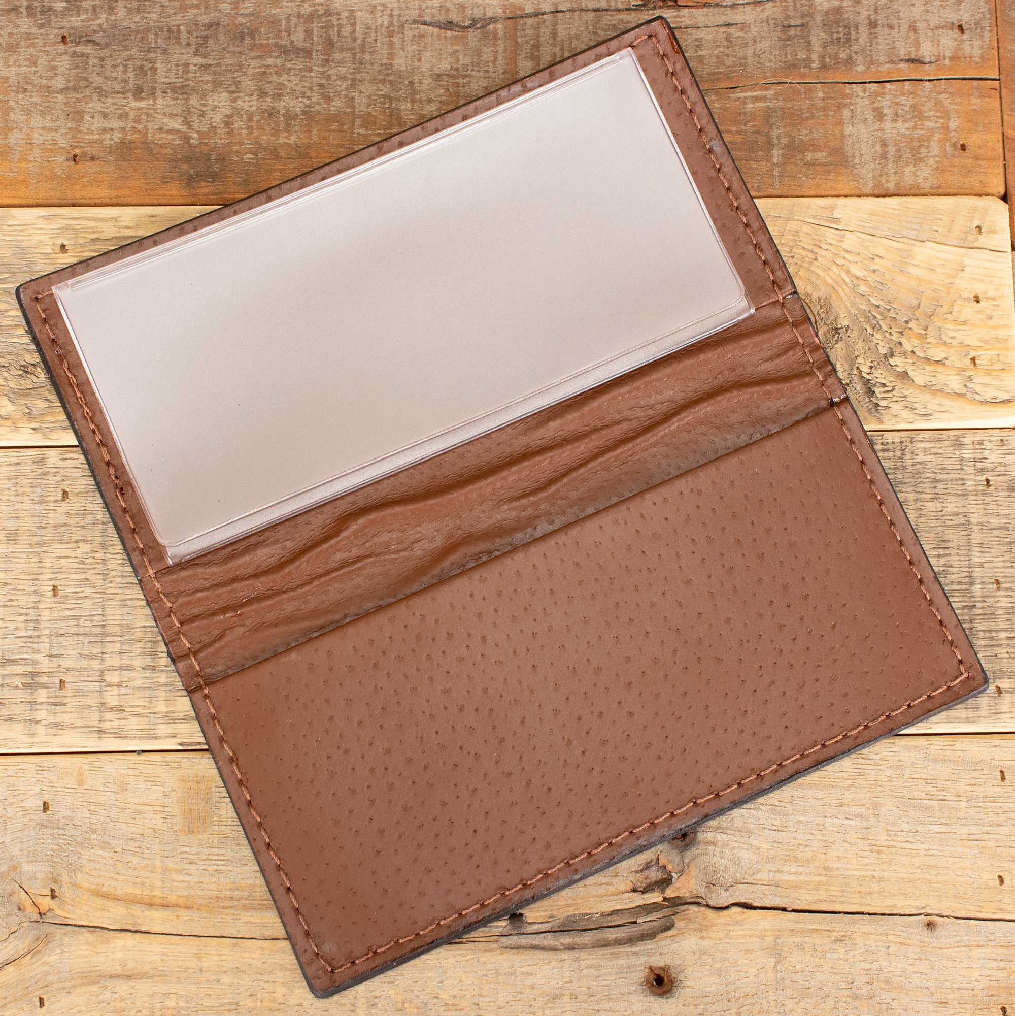 Cowhide Brown Checkbook