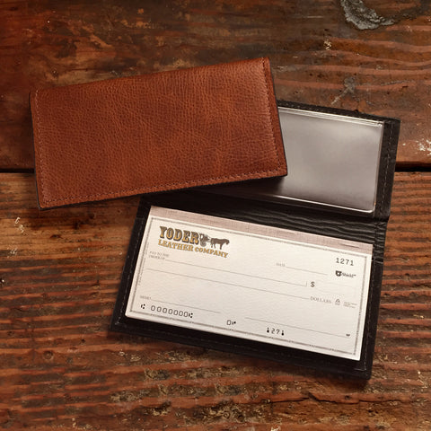 Brown Cowhide Checkbook Cover