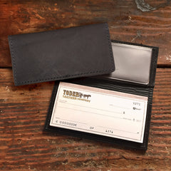 Kangaroo Black Checkbook-Yoder Leather Company