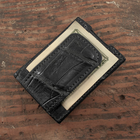 Genuine Leather Money Clip Wallet Navy / Premium Quality Wallet by ThreeSixty Leather