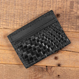 Basket Weave Black Clip Wallet