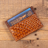 Basket Weave Brown Clip Wallet