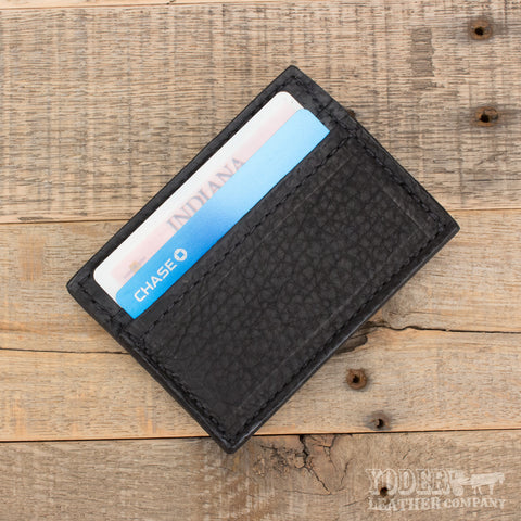 Bison Black Clip Wallet-Yoder Leather Company