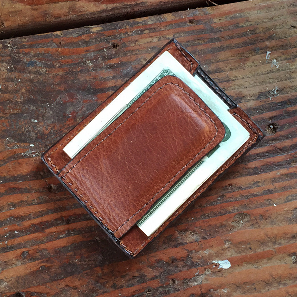 leather money clip wallet