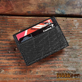 Elephant Leather Clip Wallet Black