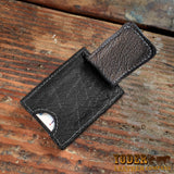 Black Elephant Leather Magnetic Money Wallet