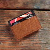 Elephant Leather Clip Wallet Brown