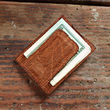 Brown Elephant Hide Magnetic Clip Wallet