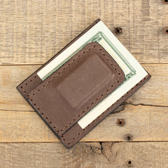 Kangaroo Brown Clip Wallet-Yoder Leather Company