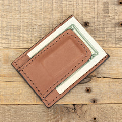 Kangaroo Tan Clip Wallet-Yoder Leather Company