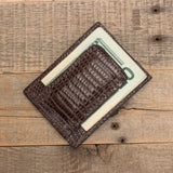 Brown Lizard Money Clip Magnetic Wallet