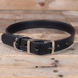 Stitched Black Dog Collar