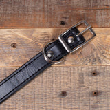 Stitched Black Dog Collar